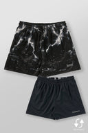 1111 - Skulls & Roses Reversible Shorts LA Skyline