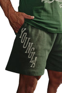 1123 - GOLDEN ERA COTTON MESH SHORTS GREEN WASH - Unmatched Kicks-YOUNG LA