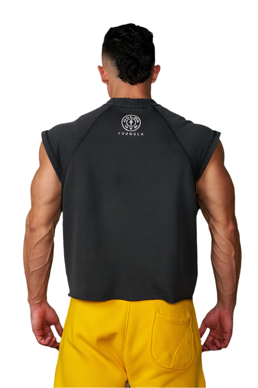 YOUNG LA 5069 - Golds Gym Vintage Cut Offs Black Wash