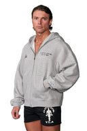 5162 - Golds Gym Throwback Zip-ups Heather Grey