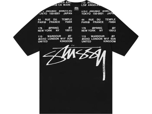 Stussy Locations Tee Pigment Dyed 'Black'