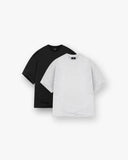 2 x Initial Boxy T-Shirt - Black & Ice Grey Marl - Unmatched Kicks - REPRESENT
