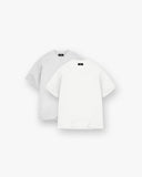 2 x Initial Oversized T-Shirt - Flat White & Ice Grey Marl - Unmatched Kicks - REPRESENT