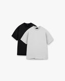 2 x Initial T-Shirt - Black & Ice Grey Marl - Unmatched Kicks - REPRESENT