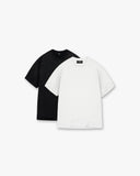 2 x Initial T-Shirt - Flat White & Black - Unmatched Kicks - REPRESENT