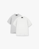 2 x Initial T-Shirt - Flat White & Ice Grey Marl - Unmatched Kicks - REPRESENT