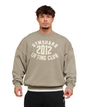 2012 Lifting Club Crew extreme oversized fit Linen Brown - Unmatched Kicks - GYMSHARK