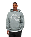 2012 Strength Hoodie oversized fit Pebble Denim Grey - Unmatched Kicks - GYMSHARK