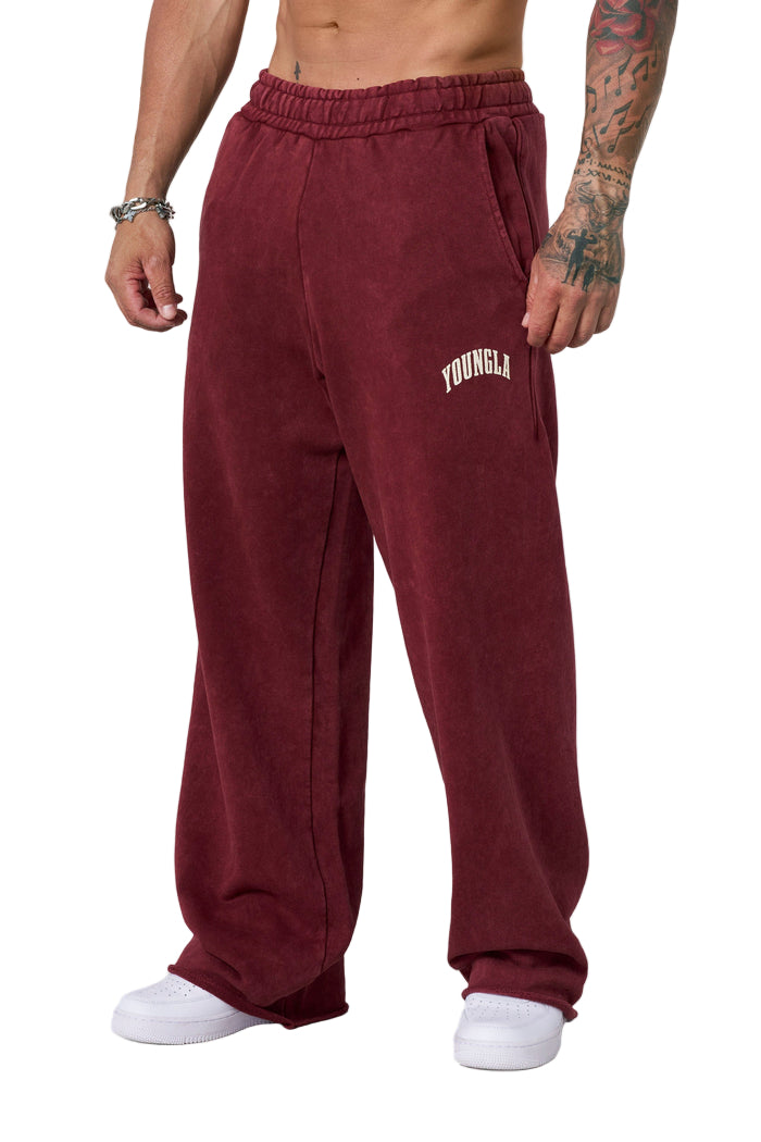 2088 - New Wave Baggy Sweats Burgundy Wash