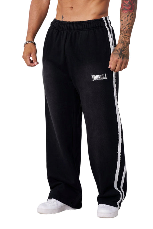 2124 - Vintage Striped Sweats Black Wash