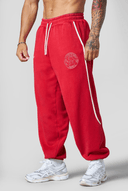 2176 - GOLDEN ERA PIPING JOGGERS RED WASH - Unmatched Kicks-YOUNG LA