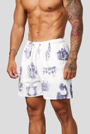 1127 - DAYDREAM MESH SHORTS WHITE/PURPLE