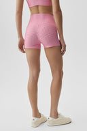 3" Airlift Gingham High-Waist Sleek Short Paradise Pink Gingham - Unmatched Kicks-ALO