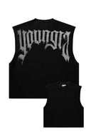 3012 - Drop Shoulder Knit Cut-Off Black