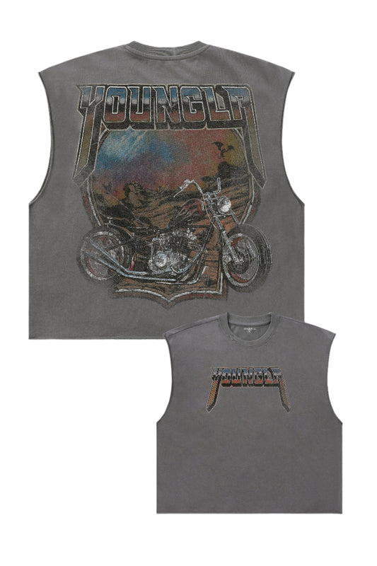 YOUNG LA 3015 - Vintage Biker Tanks Grey Wash