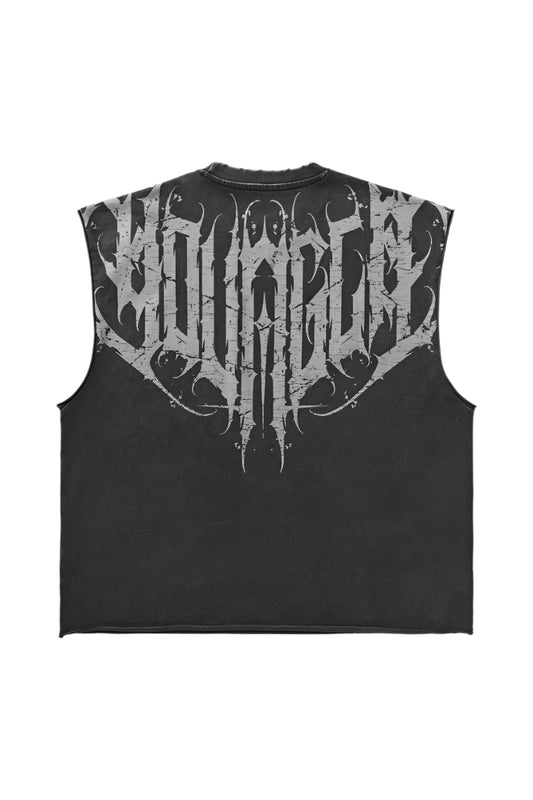 3022 - Anarchy Cropped Tanks Black Wash