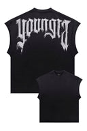 YOUNG LA 3056 - Drop Shoulder Cut-Offs Black Wash