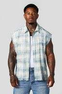 3091 - Cut-Offs Flannels Blue/Off-White - Unmatched Kicks-YOUNG LA