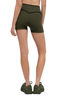 4" Airbrush High - Waist Race Pace Short Green Olive/Black - Unmatched Kicks - ALO