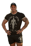 4009 - Golds Gym Ringer Tees Black - Unmatched Kicks - YOUNG LA