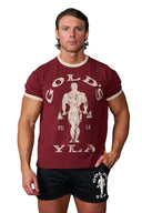 4009 - Golds Gym Ringer Tees Burgundy - Unmatched Kicks - YOUNG LA