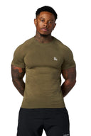 4016 - Natural Cotton Compression Tees Olive - Unmatched Kicks - YOUNG LA