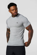 4016 - Natural Cotton Compression Tees Heather Grey
