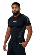 4067 - Gothic Compression Tees Black/Blue - Unmatched Kicks - YOUNG LA