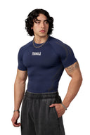 4067 - Gothic Compression Tees Navy - Unmatched Kicks - YOUNG LA