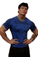 4117 - Superman Compression Tees Blue - Unmatched Kicks - YOUNG LA
