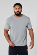 4148 - Elevated Essentials - Fitted Tee Heather Grey - Unmatched Kicks-YOUNG LA