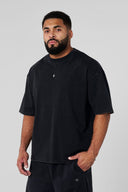 4153 - Elevated Essentials - Relaxed Tee Black Wash - Unmatched Kicks-YOUNG LA