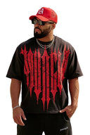 4156 - Revenge Tees Spring '25 Black Red Wash - Unmatched Kicks - YOUNG LA