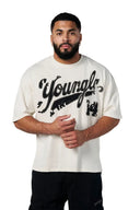 4182 - Distressed Script Off - White - Unmatched Kicks - YOUNG LA