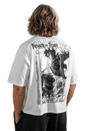 4186 - AOT© x YLA Cropped Tees First Battle White - Unmatched Kicks - YOUNG LA