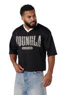 4187 - Varsity Football Cropped Jersey Black - Unmatched Kicks - YOUNG LA
