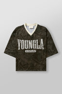 4187 - Varsity Football Cropped Dark Tree Camo