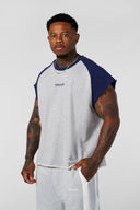 4243 - Raw Raglan Tanks Heather Grey/Navy - Unmatched Kicks - YOUNG LA