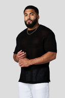 4324 - Beach Club Knit Tees Black - Unmatched Kicks - YOUNG LA