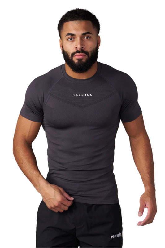 YOUNG LA 475 SuperVillain Compression Tees Charcoal