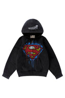 5011 - Superman Drip Zip-Ups Black Wash
