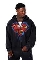5011 - Superman Drip Zip-Ups Black Wash