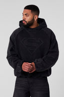 5094 - Superman Shield Hoodies Black Wash - Unmatched Kicks - YOUNG LA