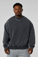 5095 - Elevated Essentials - Crewneck Grey Wash - Unmatched Kicks-YOUNG LA