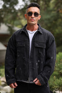 5133 - NARUTO DISTRESSED DENIM JACKETS Akatsuki - Unmatched Kicks-YOUNG LA
