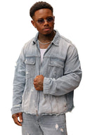 5133 - NARUTO DISTRESSED DENIM JACKETS Jinchuriki - Unmatched Kicks-YOUNG LA