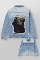 5133 - NARUTO DISTRESSED DENIM JACKETS Jinchuriki - Unmatched Kicks-YOUNG LA