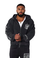 5138 - AOT© x YLA Zip - Up Hoodies Black - Unmatched Kicks - YOUNG LA