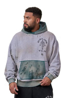 5168 - Gold's Iron Legacy Distress Hoodies Heather Grey/Teal Wash - Unmatched Kicks-YOUNG LA