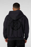 5169 - Old Money Quarter-Zip Hoodies Black Wash - Unmatched Kicks-YOUNG LA